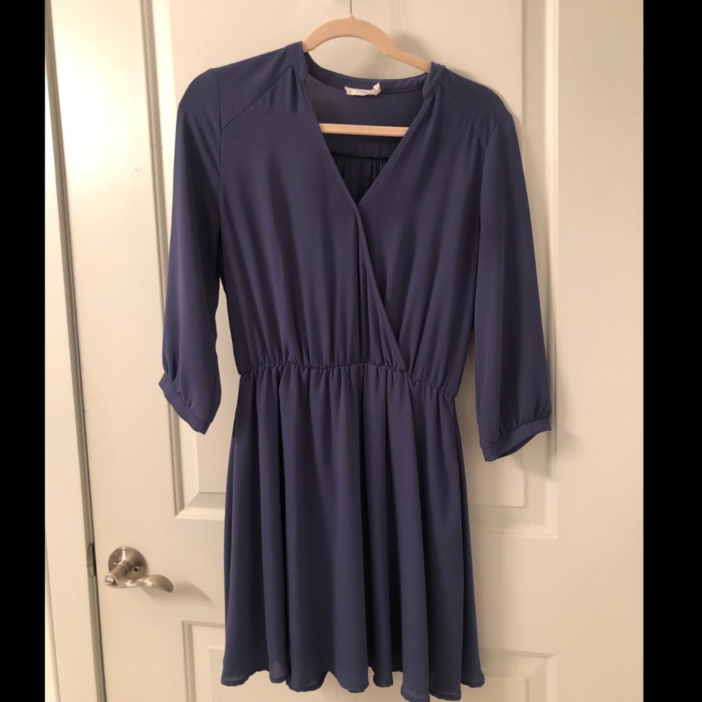 Lush Brand Surplice Blue Dress
